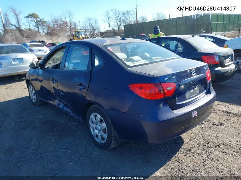 KMHDU46D28U414307 2008 Hyundai Elantra Gls/Se