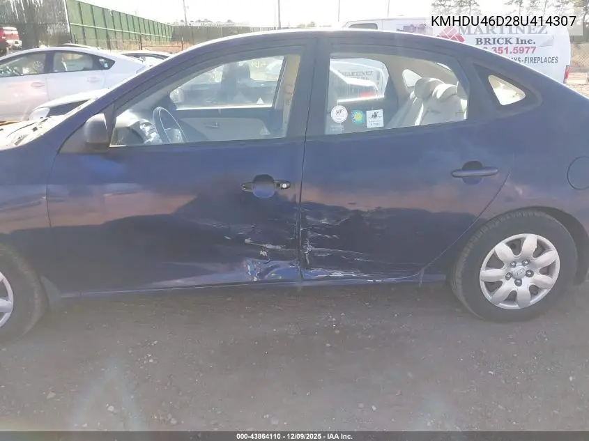 KMHDU46D28U414307 2008 Hyundai Elantra Gls/Se