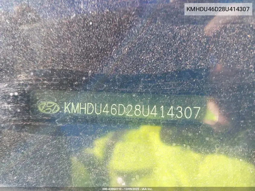 KMHDU46D28U414307 2008 Hyundai Elantra Gls/Se