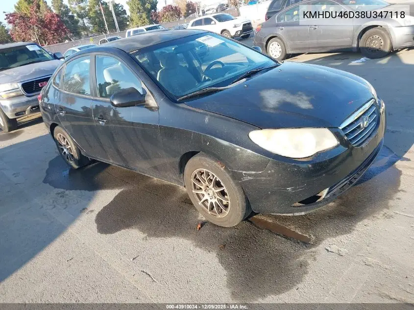KMHDU46D38U347118 2008 Hyundai Elantra Gls/Se