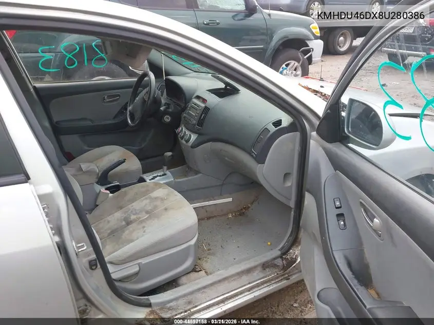 KMHDU46DX8U280386 2008 Hyundai Elantra Gls/Se