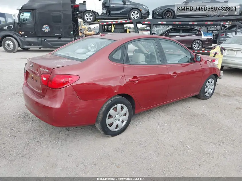 KMHDU46D38U432301 2008 Hyundai Elantra Gls/Se