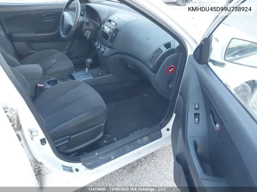 KMHDU45D99U738924 2009 Hyundai Elantra Gl/L