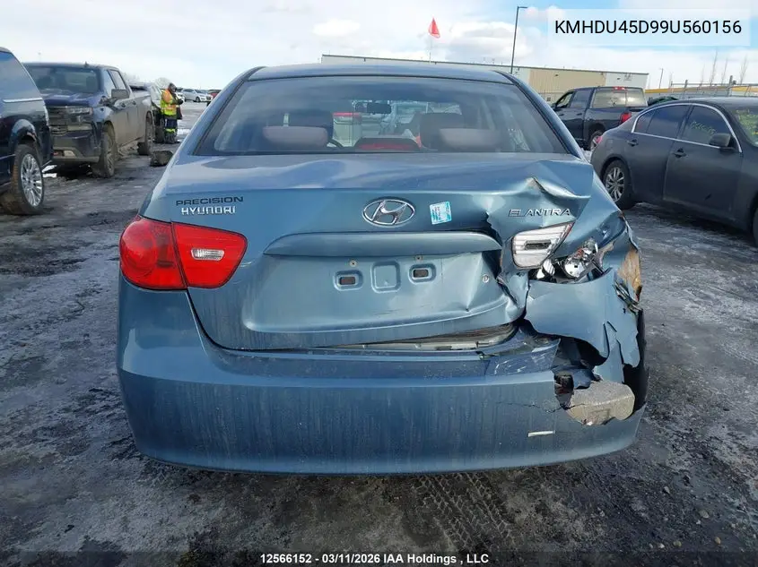 KMHDU45D99U560156 2009 Hyundai Elantra Gl/L