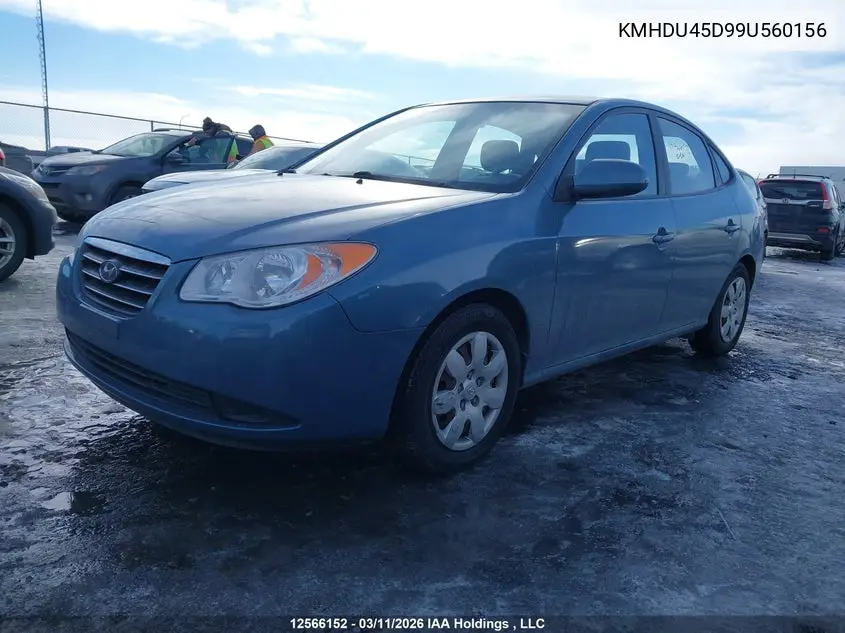 KMHDU45D99U560156 2009 Hyundai Elantra Gl/L
