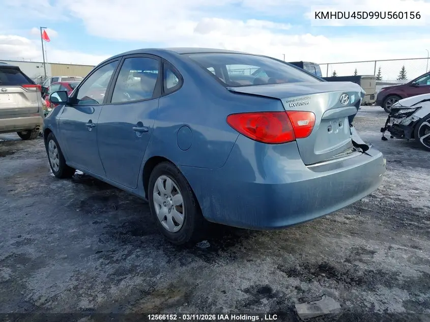 KMHDU45D99U560156 2009 Hyundai Elantra Gl/L