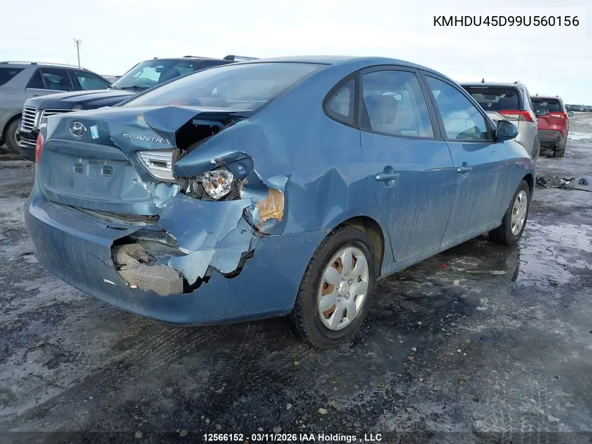 KMHDU45D99U560156 2009 Hyundai Elantra Gl/L