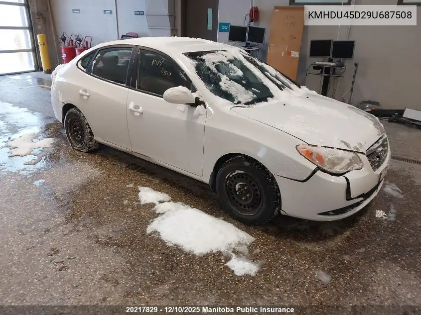 KMHDU45D29U687508 2009 Hyundai Elantra Gl