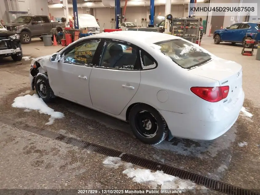 KMHDU45D29U687508 2009 Hyundai Elantra Gl