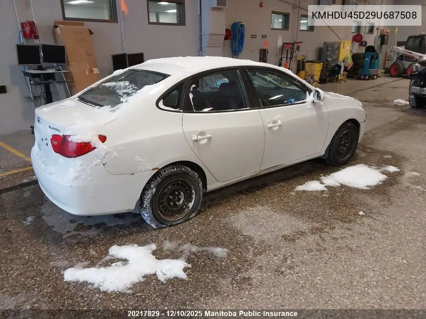 KMHDU45D29U687508 2009 Hyundai Elantra Gl
