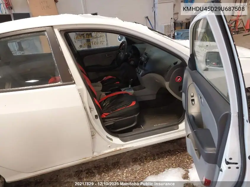 KMHDU45D29U687508 2009 Hyundai Elantra Gl