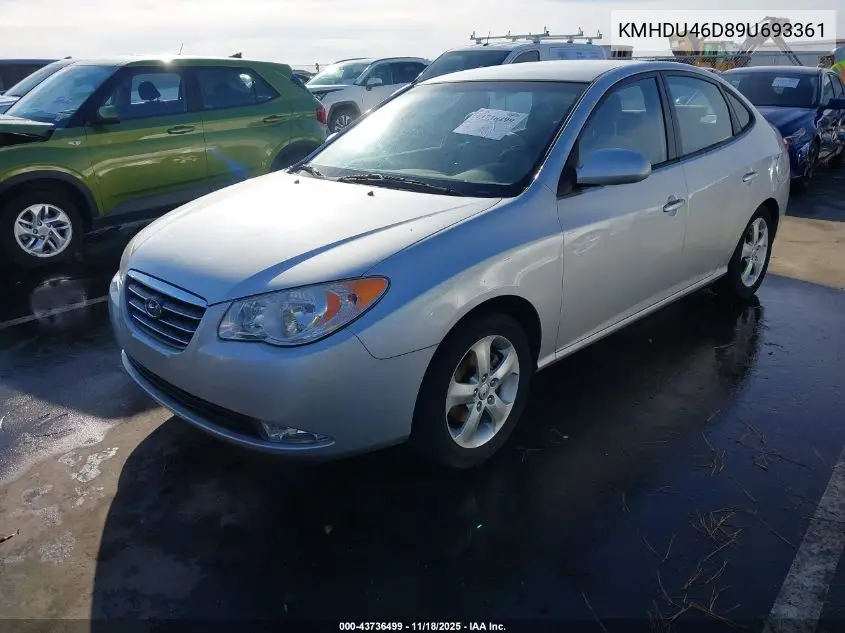 KMHDU46D89U693361 2009 Hyundai Elantra Se