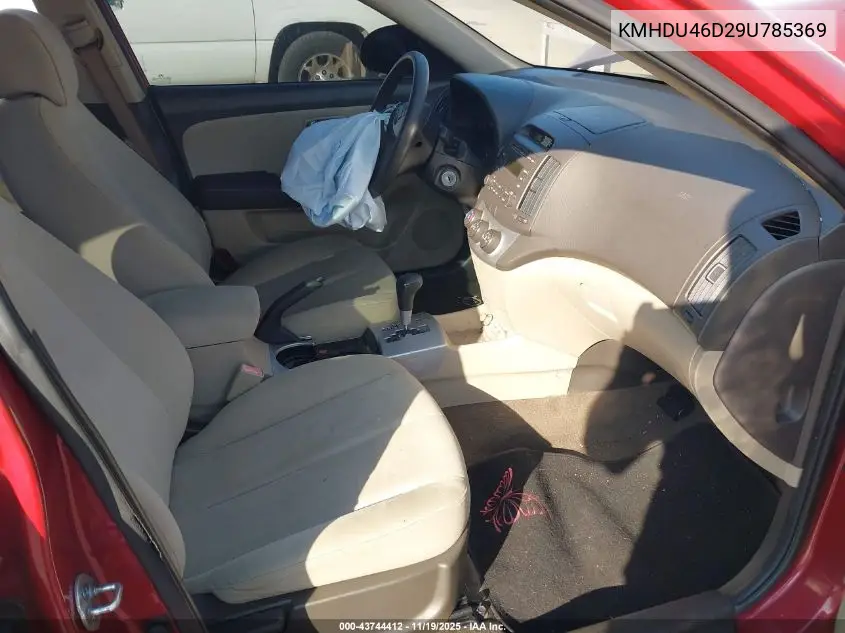 KMHDU46D29U785369 2009 Hyundai Elantra Gls