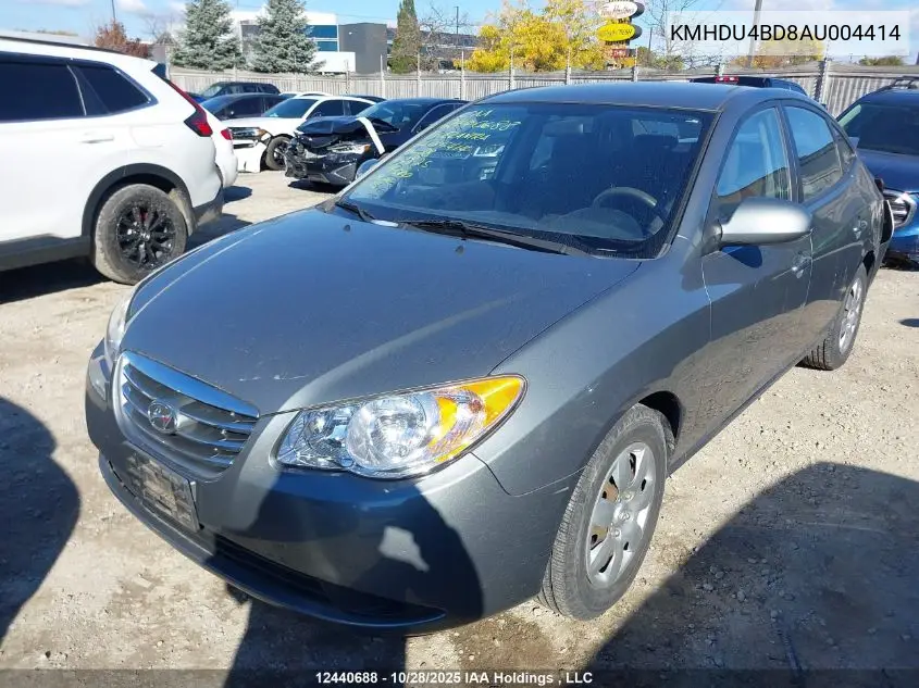 KMHDU4BD8AU004414 2010 Hyundai Elantra Blue/Gls/Se