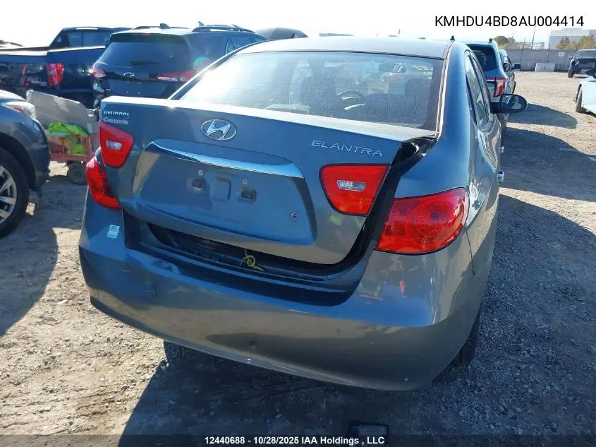 KMHDU4BD8AU004414 2010 Hyundai Elantra Blue/Gls/Se