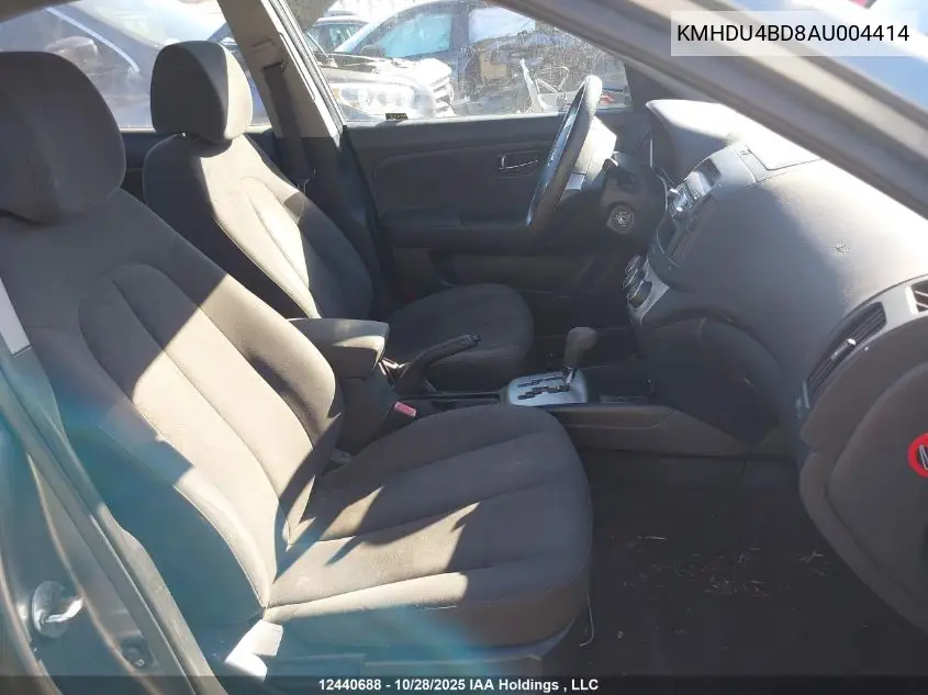 KMHDU4BD8AU004414 2010 Hyundai Elantra Blue/Gls/Se