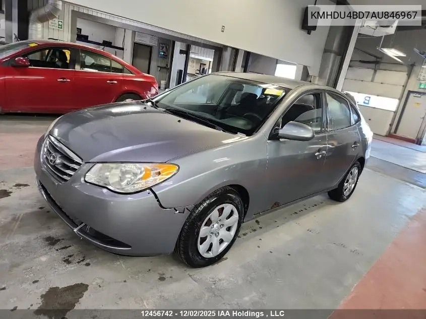 KMHDU4BD7AU846967 2010 Hyundai Elantra Blue/Gls/Se