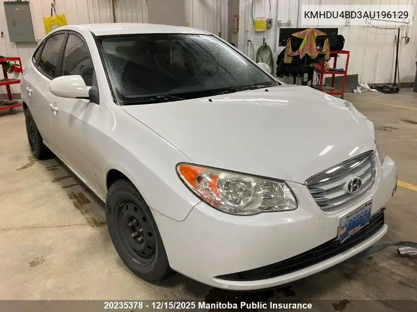 KMHDU4BD3AU196129 2010 Hyundai Elantra Gl