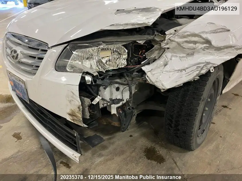 KMHDU4BD3AU196129 2010 Hyundai Elantra Gl