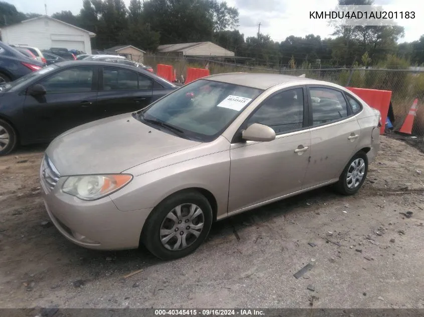 2010 Hyundai Elantra Gls VIN: KMHDU4AD1AU201183 Lot: 40345415