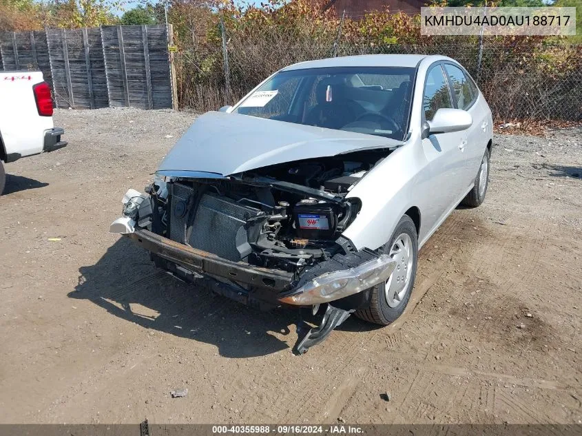 KMHDU4AD0AU188717 2010 Hyundai Elantra Gls