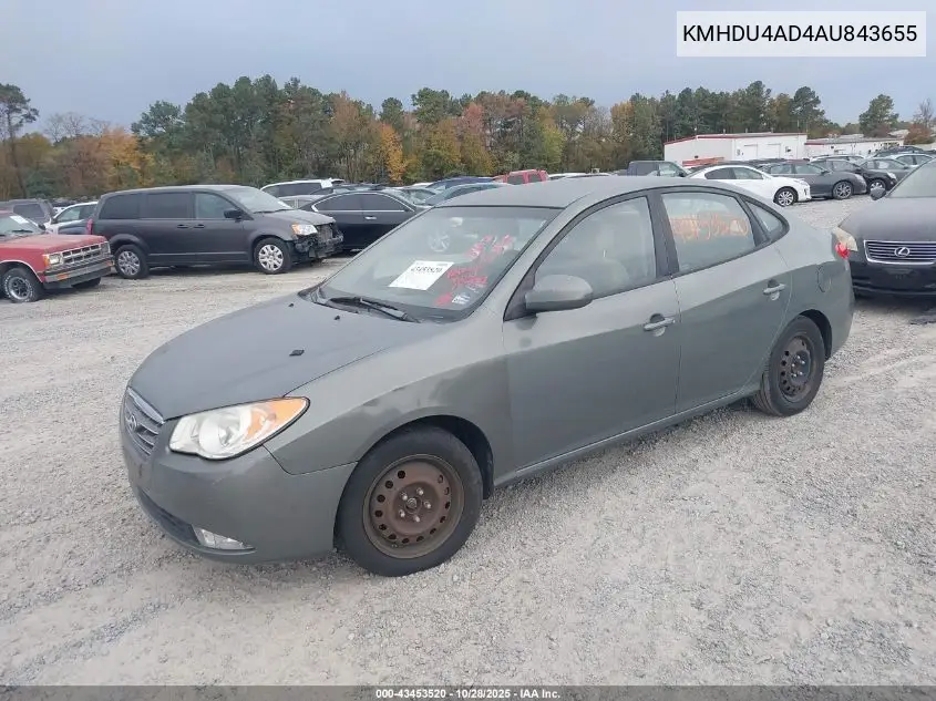 KMHDU4AD4AU843655 2010 Hyundai Elantra Gls
