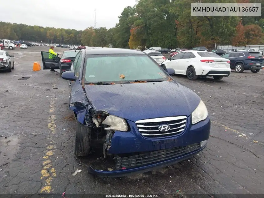 KMHDU4AD1AU136657 2010 Hyundai Elantra Gls
