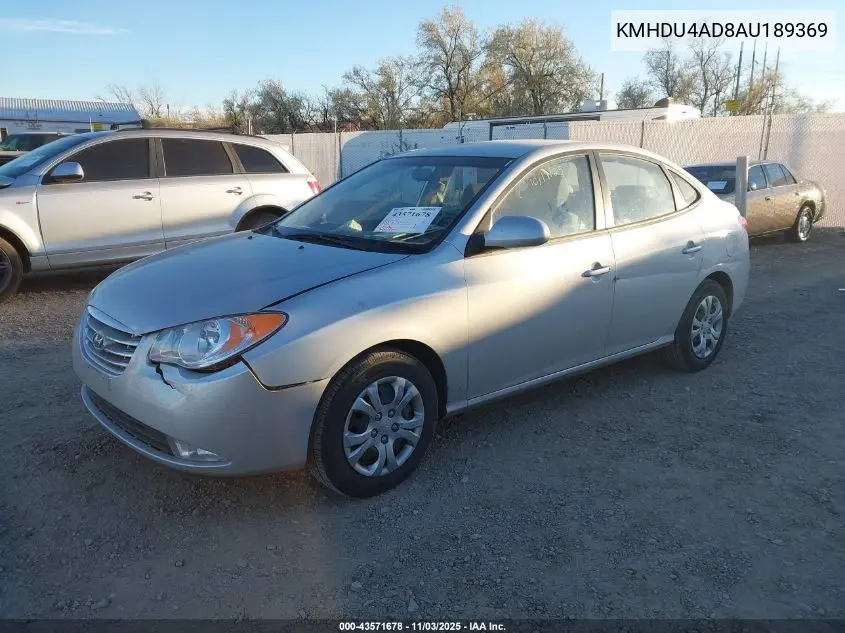 KMHDU4AD8AU189369 2010 Hyundai Elantra Gls