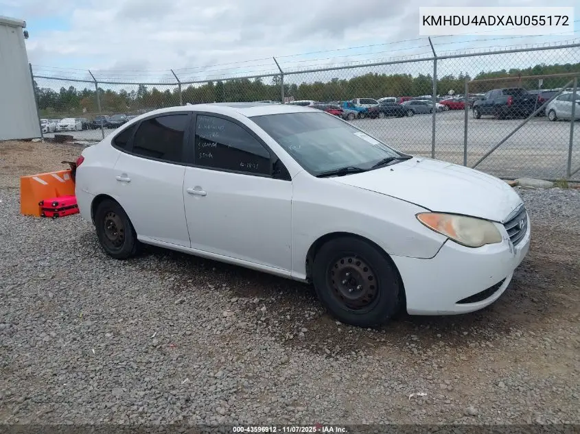 KMHDU4ADXAU055172 2010 Hyundai Elantra Gls