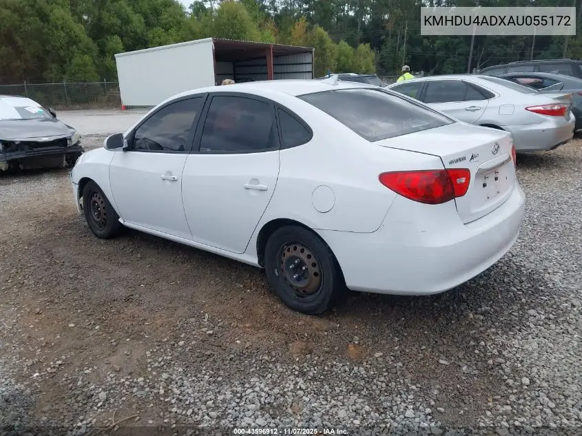 KMHDU4ADXAU055172 2010 Hyundai Elantra Gls