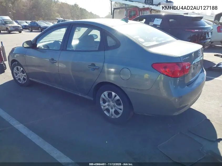 KMHDU4AD2AU127188 2010 Hyundai Elantra Gls