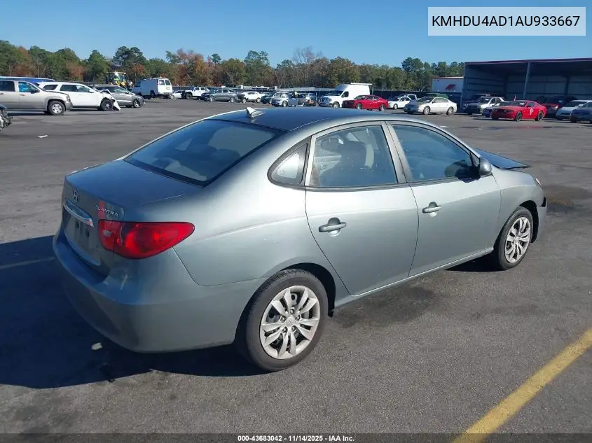 KMHDU4AD1AU933667 2010 Hyundai Elantra Gls