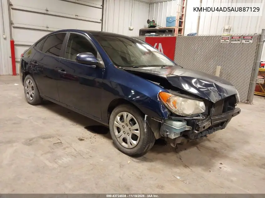 KMHDU4AD5AU887129 2010 Hyundai Elantra Blue