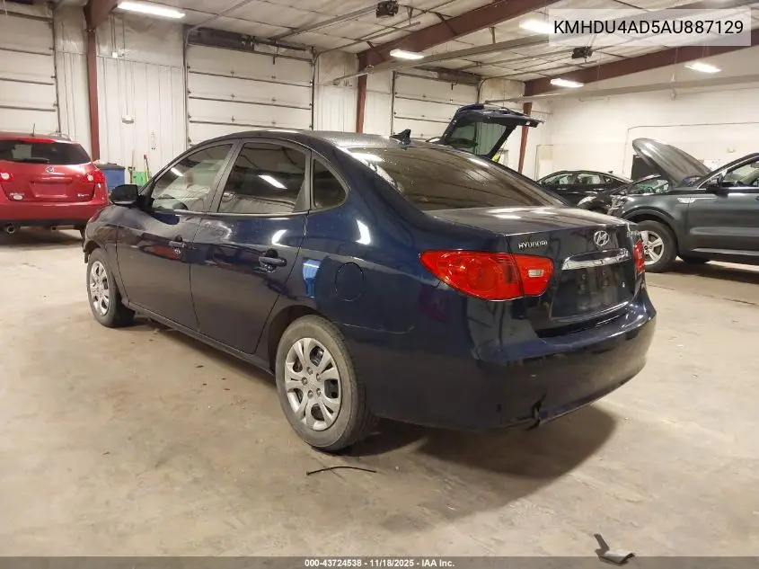 KMHDU4AD5AU887129 2010 Hyundai Elantra Blue