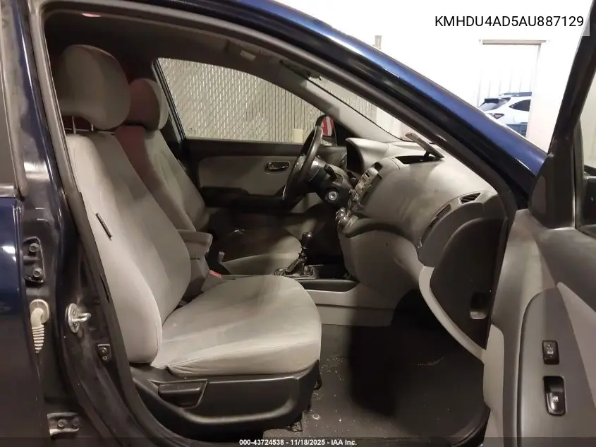 KMHDU4AD5AU887129 2010 Hyundai Elantra Blue