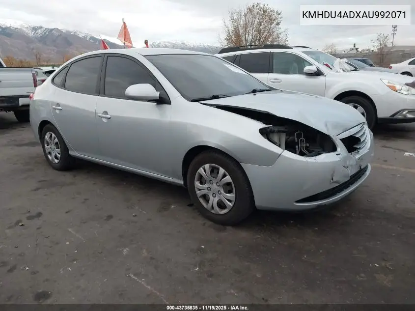 KMHDU4ADXAU992071 2010 Hyundai Elantra Gls