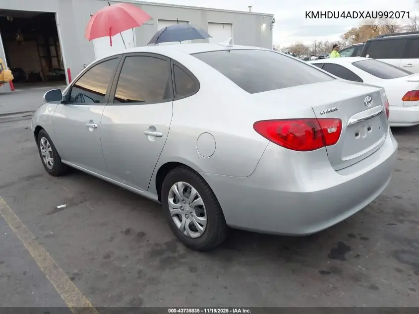 KMHDU4ADXAU992071 2010 Hyundai Elantra Gls