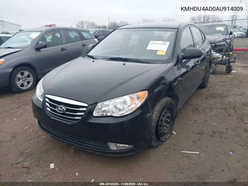 KMHDU4AD0AU914009 2010 Hyundai Elantra Gls