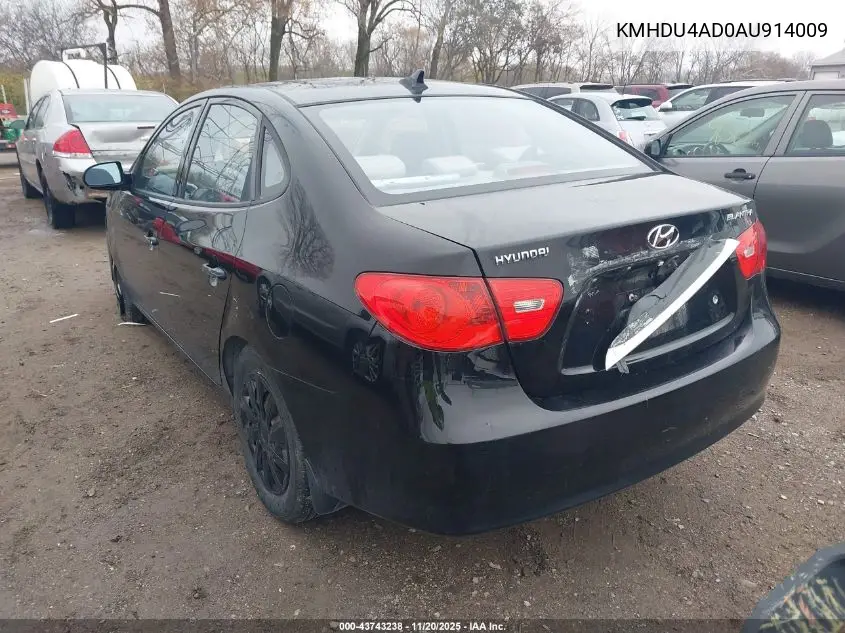 KMHDU4AD0AU914009 2010 Hyundai Elantra Gls