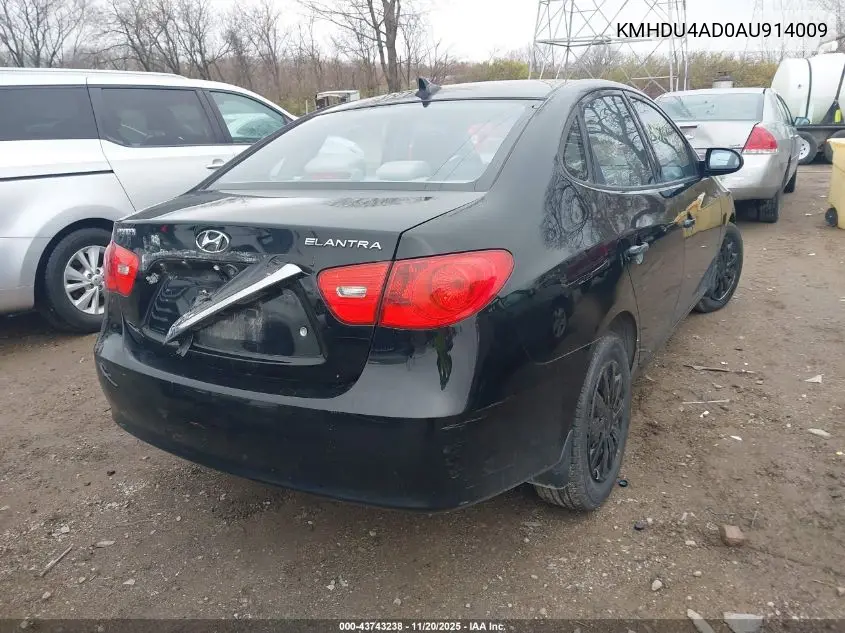KMHDU4AD0AU914009 2010 Hyundai Elantra Gls
