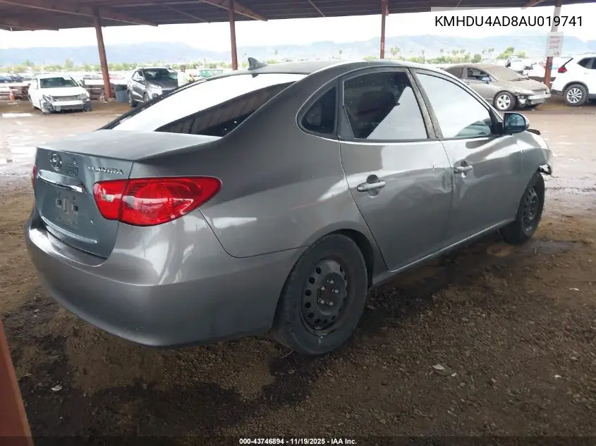 KMHDU4AD8AU019741 2010 Hyundai Elantra Gls