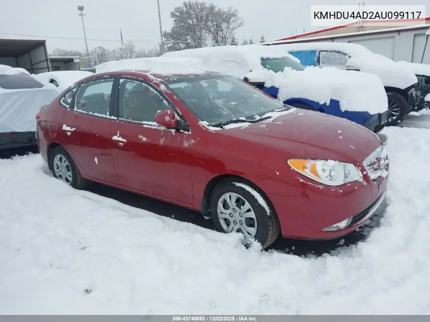 KMHDU4AD2AU099117 2010 Hyundai Elantra Gls