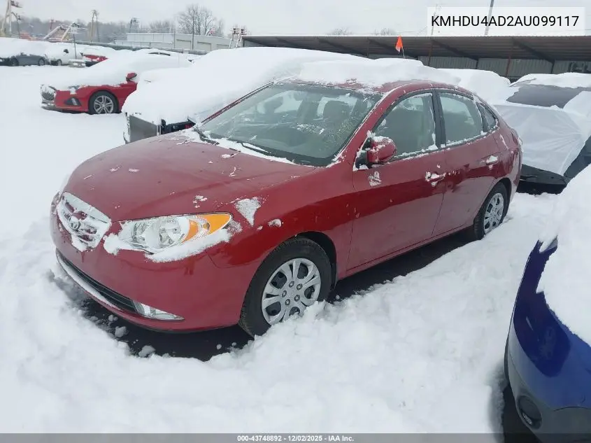 KMHDU4AD2AU099117 2010 Hyundai Elantra Gls