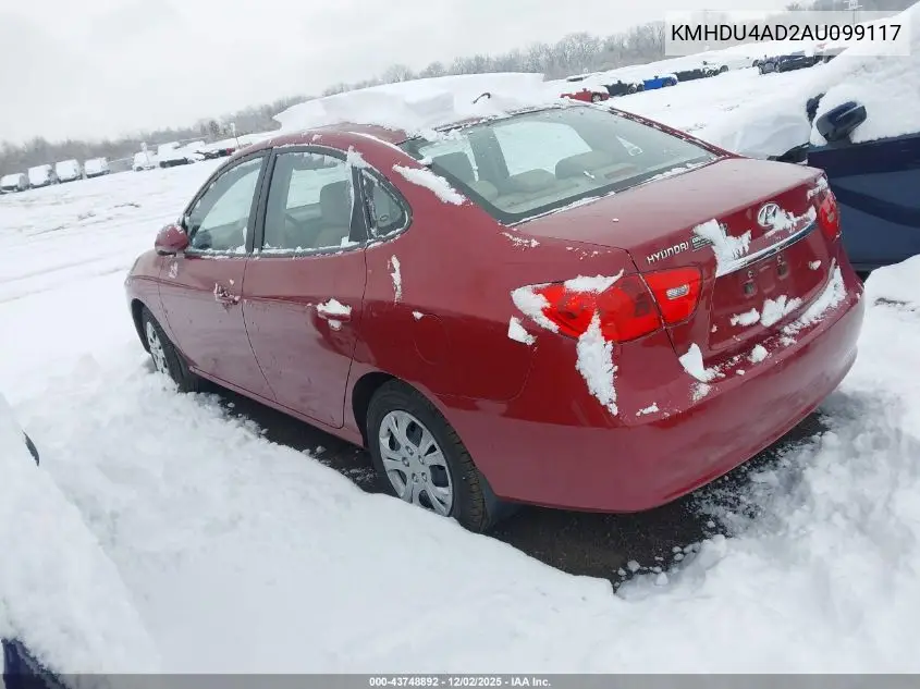 KMHDU4AD2AU099117 2010 Hyundai Elantra Gls