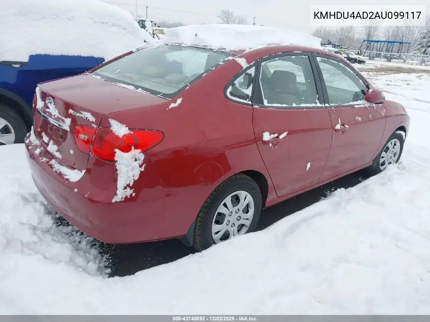 KMHDU4AD2AU099117 2010 Hyundai Elantra Gls