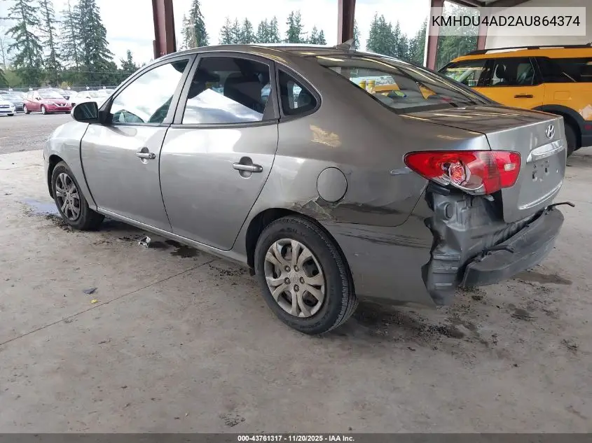 KMHDU4AD2AU864374 2010 Hyundai Elantra Gls