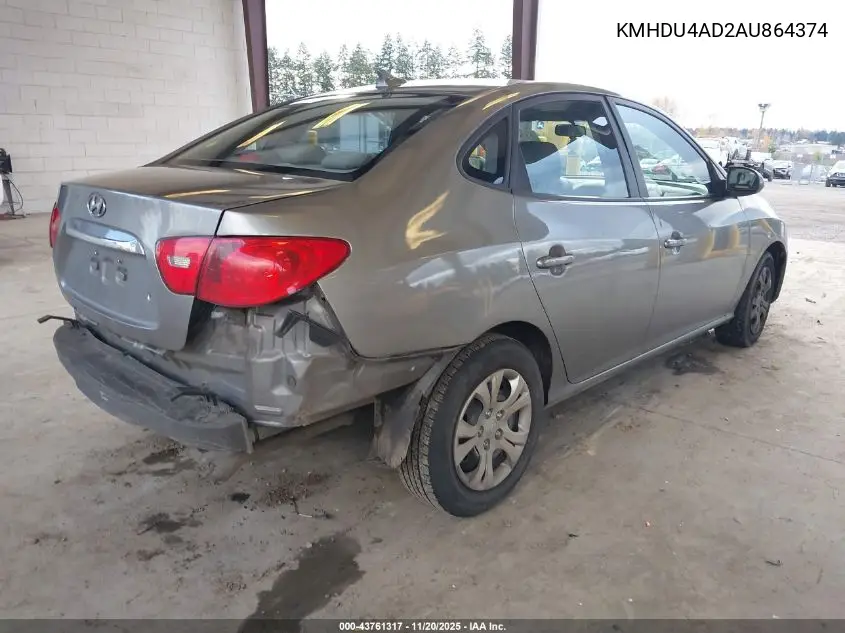 KMHDU4AD2AU864374 2010 Hyundai Elantra Gls