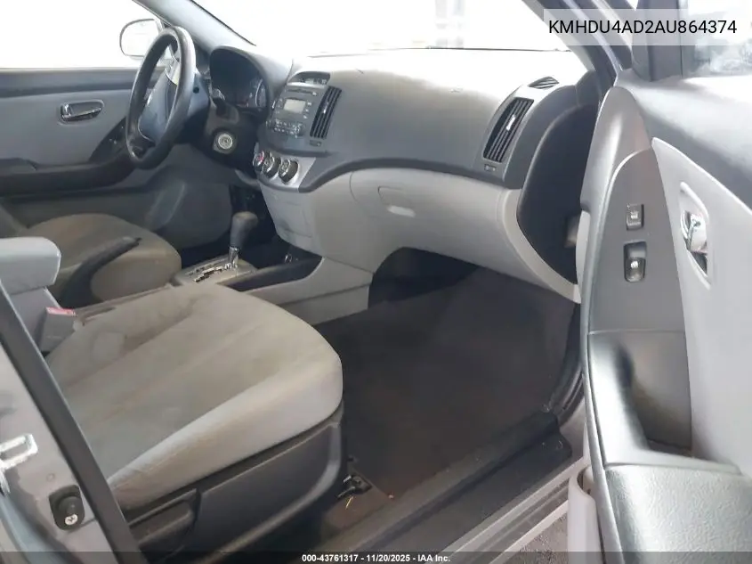 KMHDU4AD2AU864374 2010 Hyundai Elantra Gls