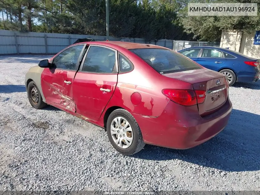 KMHDU4AD1AU196924 2010 Hyundai Elantra Gls