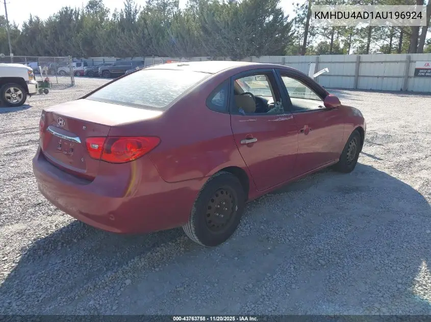 KMHDU4AD1AU196924 2010 Hyundai Elantra Gls